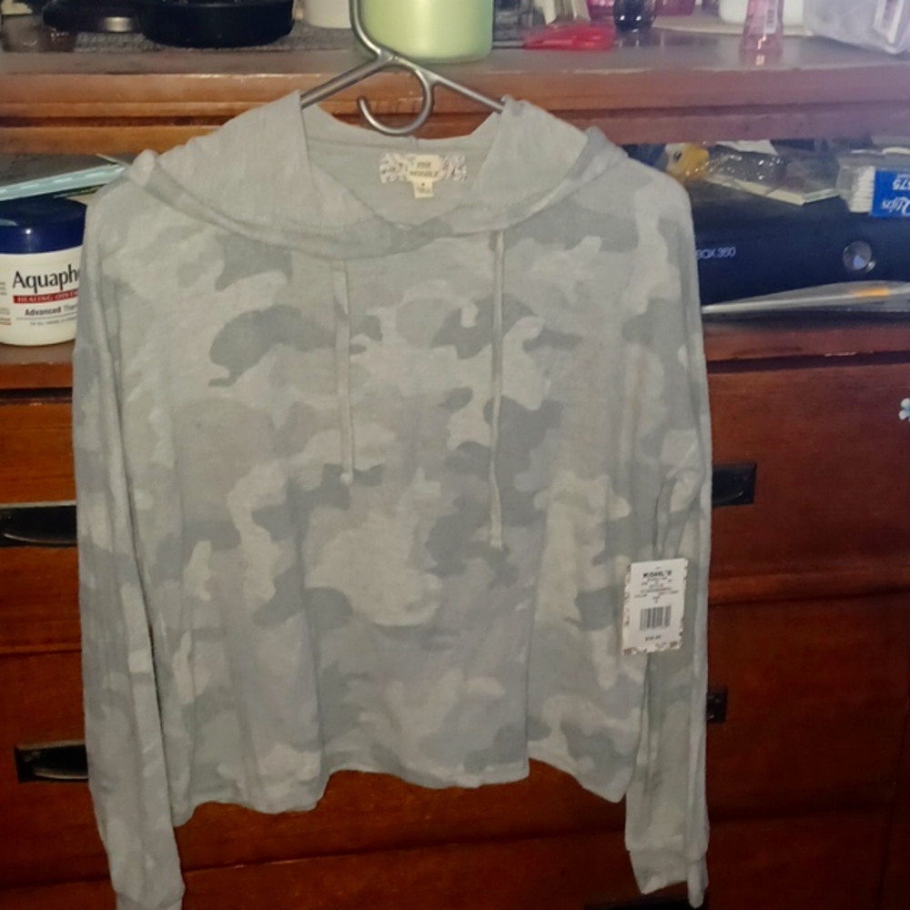 New Camo Fleece pull over Top